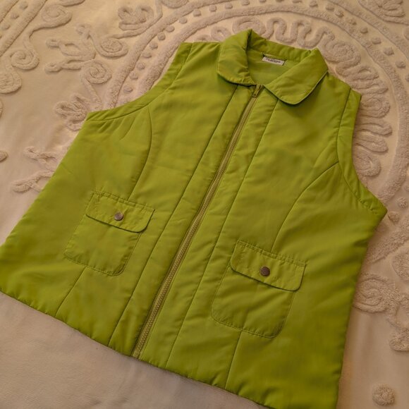 Be Inspired neon green lightweight puff vest XL EUC - Picture 6 of 8